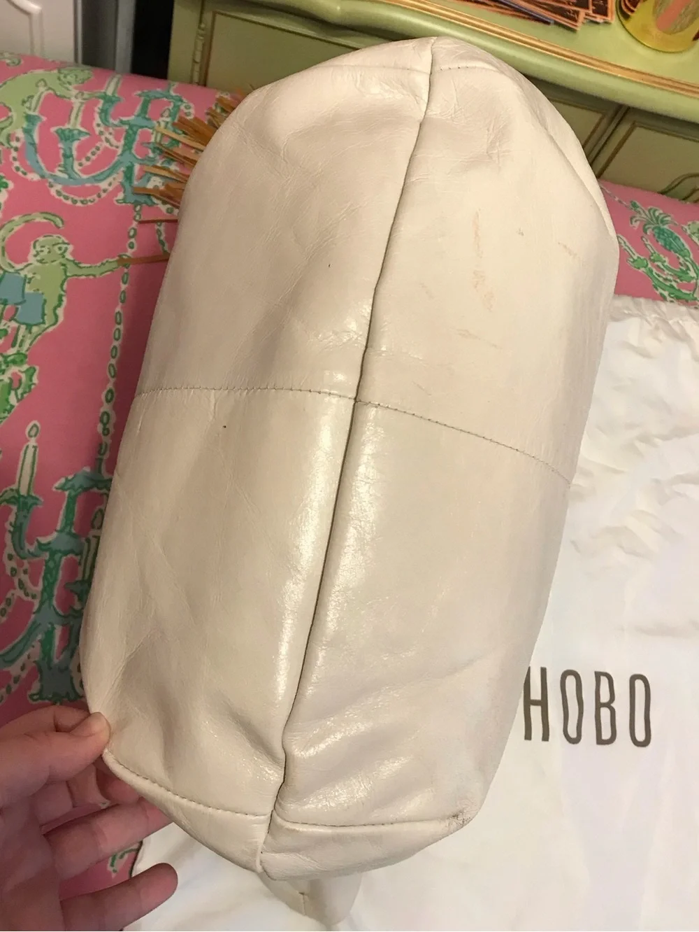 Hobo Harley cream with brown tassel Hobo Bag